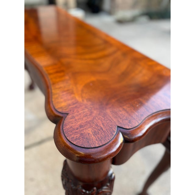 1990s Henkel Harris Chippendale Ball & Claw Carved Mahogany Console For Sale In Houston - Image 6 of 10