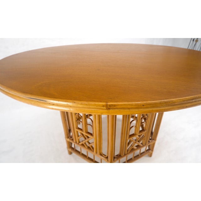 Very Fine 48" Round Top Bamboo Base Mid Century Modern Dining Center Table MINT! For Sale - Image 9 of 10