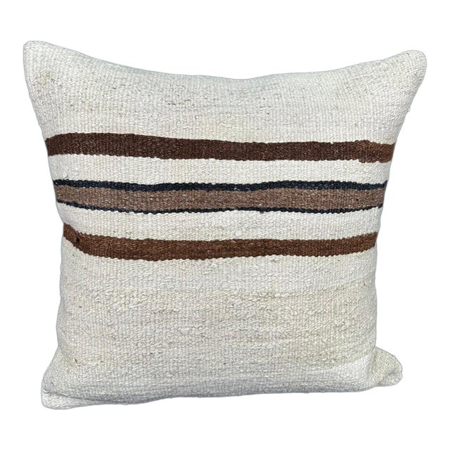 Turkish Hemp Pillow Cushion Natural Beige Brown Cushion Cover 20"x20" For Sale