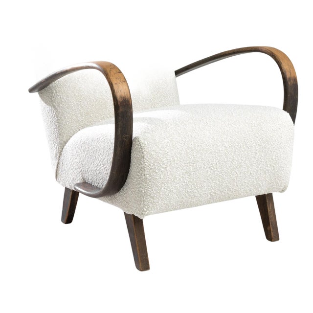 1950s Czech Wooden Armchair by J. Halabala For Sale