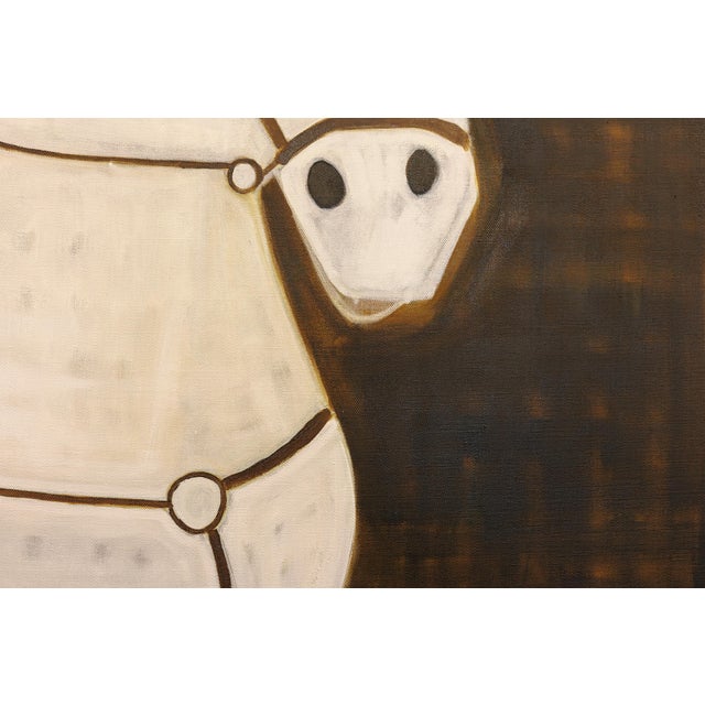 Large Contemporary Equestrian Oil Painting. Horse Painting 200 X 180 Cm (Goya) For Sale - Image 4 of 13