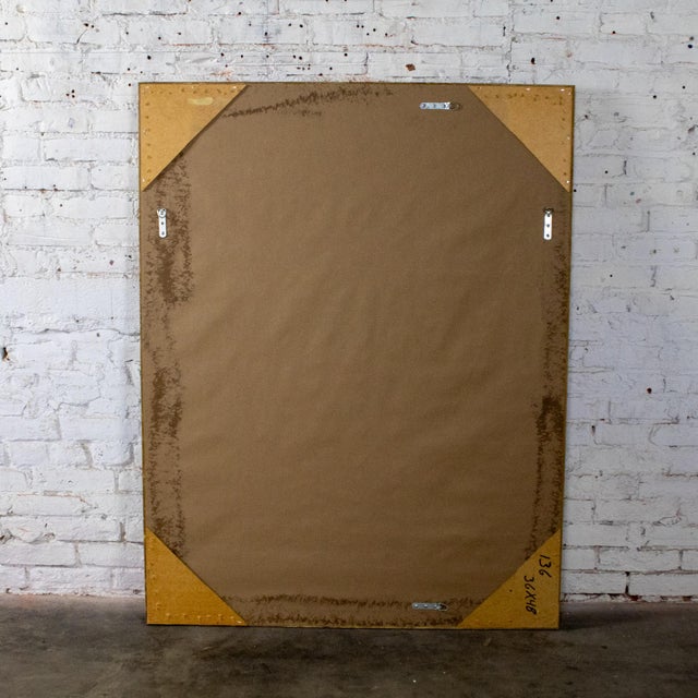Late 20th Century Neoclassical to Traditional Large Wall Mirror Rectangular Antiqued Gold Frame For Sale - Image 14 of 18
