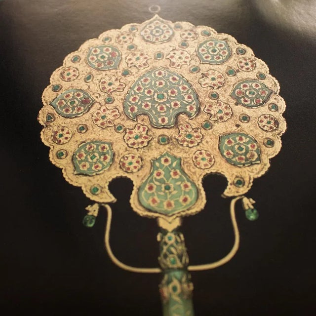 "16th C. Imperial Mirror With Scalloped Edge", Original 1940s Gold-Foiled Swiss Photogravure For Sale - Image 4 of 11