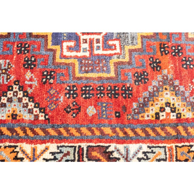 Vintage Hand-Knotted Persian Qashqai Rug 5'9" X 8'5" For Sale - Image 12 of 16