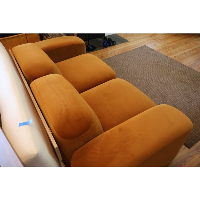 Sarah Ellison "Muse" 4-Piece Modular Sofa, Cognac Velvet For Sale - Image 10 of 12