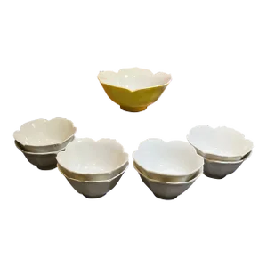 Mid 20th Century Vintage Lotus Bowls, Japan- 9 Pieces
