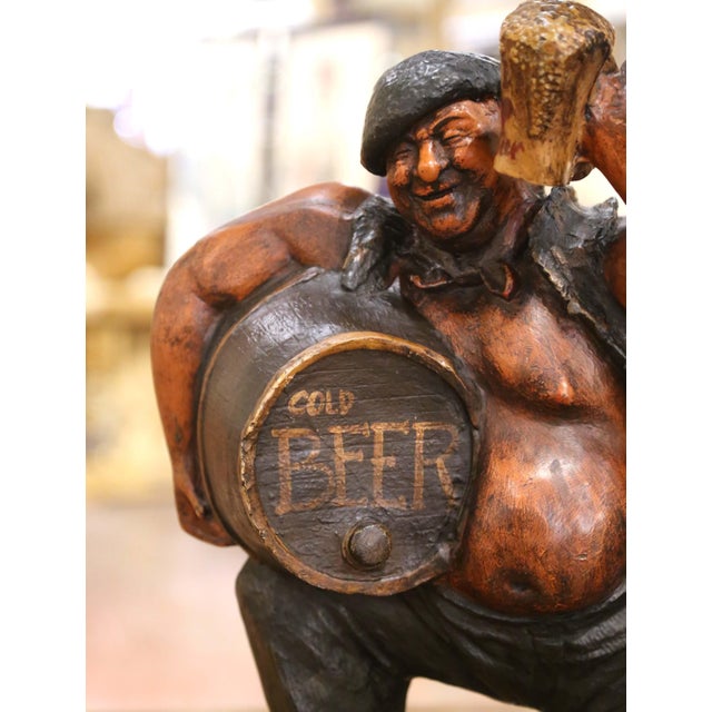 English Mid-Century English Painted Composition Beer Drinker Tavern Sculpture For Sale - Image 3 of 8