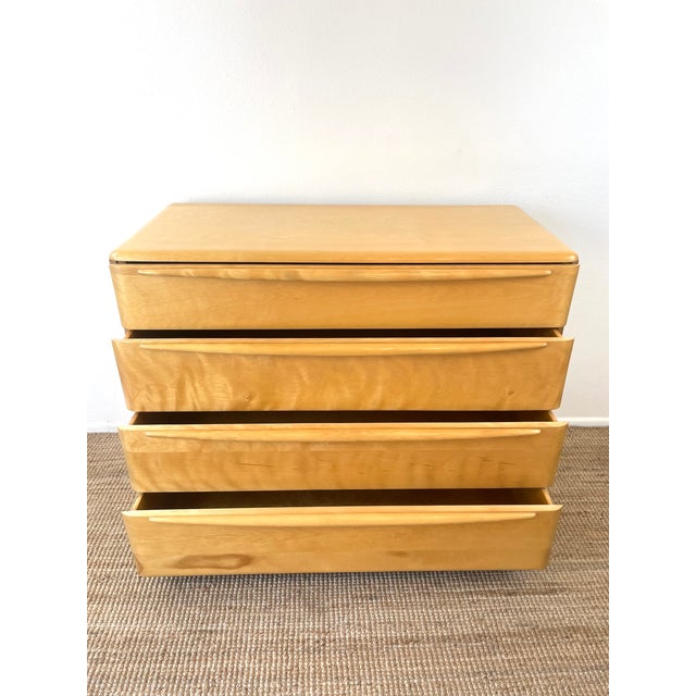 Vintage Mid-Century Modern Heywood Wakefield 4 Drawer Encore Dresser in Wheat For Sale - Image 11 of 13