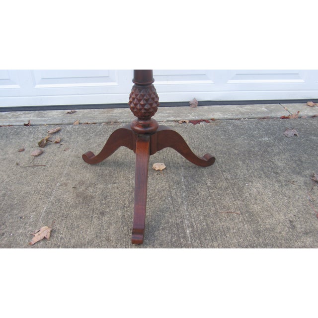 Traditional Ethan Allen British Classics Cherry Side Table Piecrust Table For Sale - Image 3 of 6