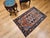 Antique Persian Heriz Serapi Rug, Hand-Knotted Wool, Geometric Pattern, Brick-Red & Blue, 3x3 For Sale - Image 10 of 13