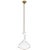 Contemporary AERIN By Visual Comfort Studio Lucerne 1-Light Small Pendant in Matte White and Burnished Brass For Sale - Image 3 of 3