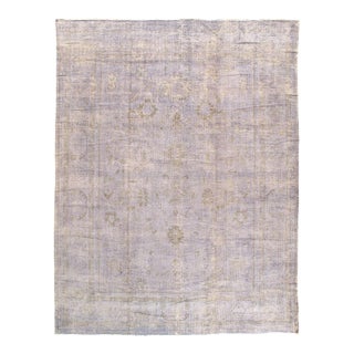 Pasargad DC Light Blue Hand Knotted Vintage Rug For Sale