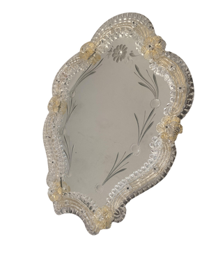 Transparent Photo Frame in Gold Murano Glass by Simoeng