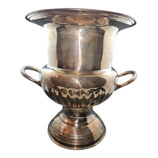 Vintage Leonard Silver Plate Trophy Urn Champagne Wine Ice Bucket Vase 10" For Sale