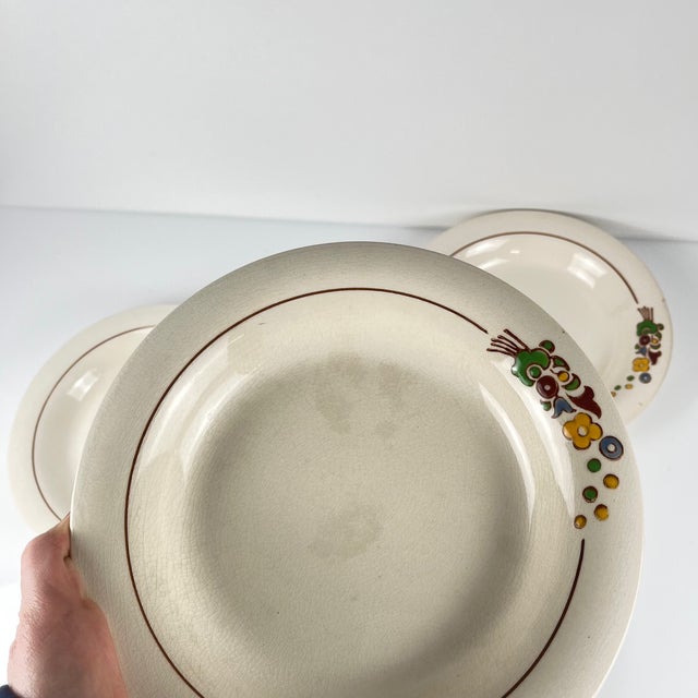 Semi-Deep Plates from Longwy, 1890s, Set of 6 For Sale - Image 11 of 13