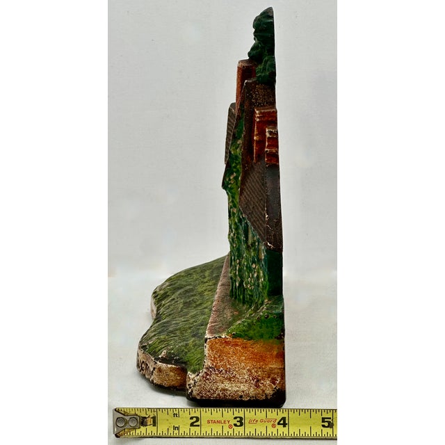 Rare & Large Antique Sulgrave Manor George Washington Ancestral Home Cast Iron Doorstop by Greenblatt Studios - Dated 1925 For Sale - Image 18 of 18