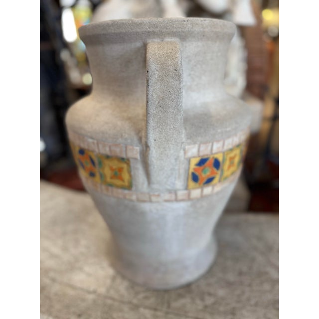 Light Gray Original 1920s Hillside Pottery Co. Oil Jardiniere Pot Featuring D&M Tiles For Sale - Image 8 of 12
