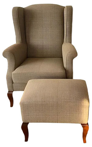 Set of Wingback Chair & Ottoman from Hotel Le Meridien, 1990s