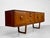 Wood Mid Century Modern Teak Credenza by Stonehill | Long Sideboard With Funky Sculpted Pulls and Sled Legs, Made in England, C. 1960’s For Sale - Image 7 of 18