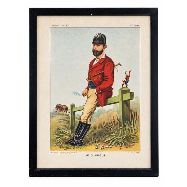 19th Century Antoine Bisetzky, Suite of 8 French Equestrian Album Comique, 1885, Chromolithograph For Sale - Image 5 of 10