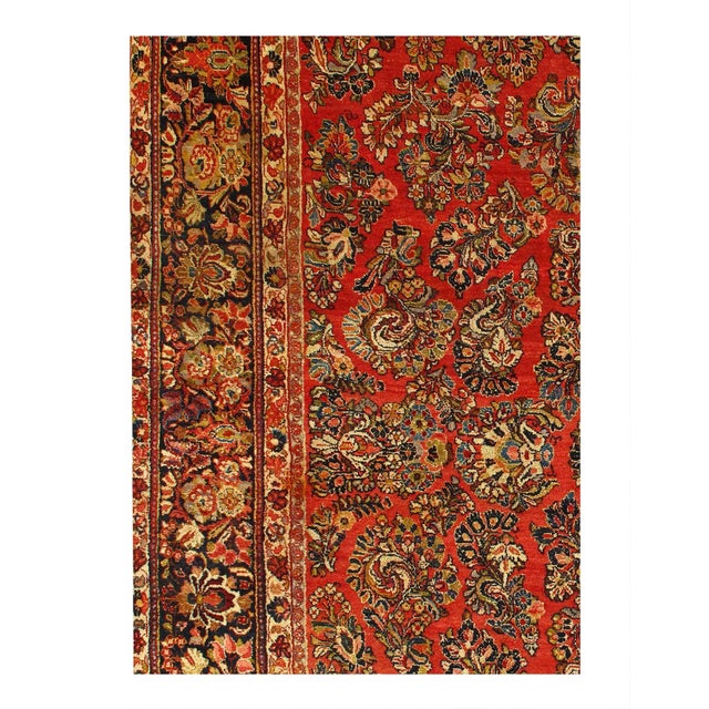 Traditional 1920s Antique Persian Sarouk Rug For Sale - Image 3 of 9