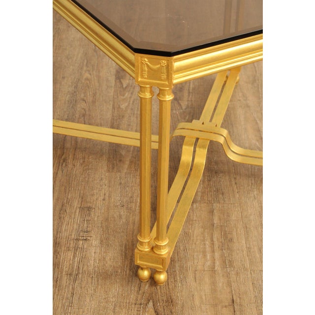 Neoclassical Neoclassical Style Glass Top End Table For Sale - Image 3 of 12