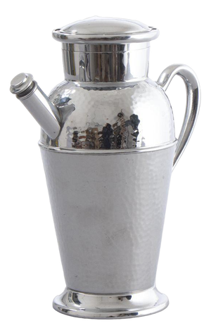 American Art Deco Hammered Chrome Cocktail Shaker