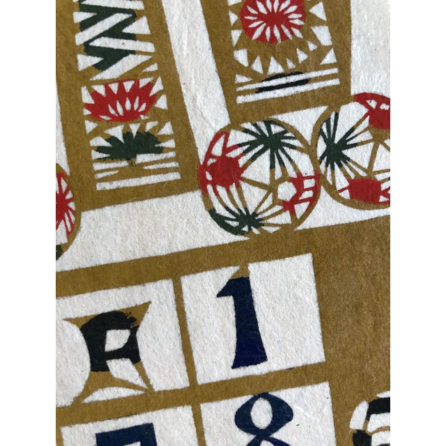 Mid-Century Modern October 1966 Vintage Japanese Calendar Month For Sale - Image 3 of 6