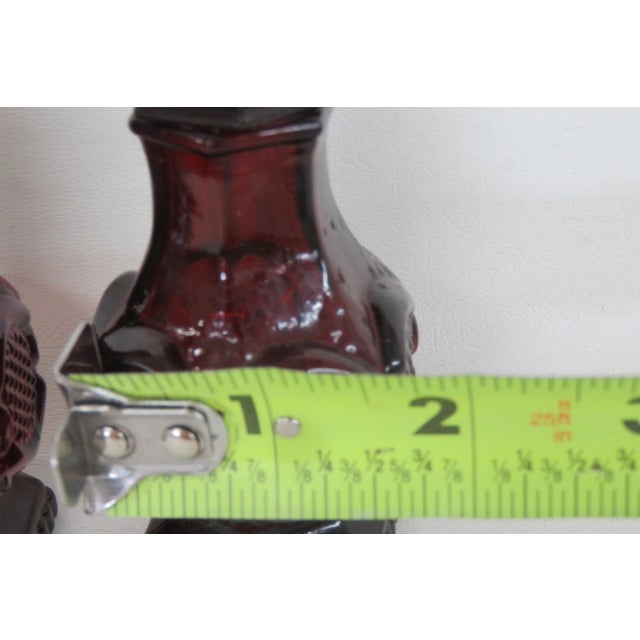 Avon Cape Cod Collection Ruby Red Glass Salt and Pepper Shakers 2pc Pair 4986b For Sale In Miami - Image 6 of 16