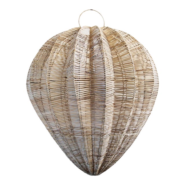 Contemporary Raw Rattan Starfruit Lantern Large For Sale