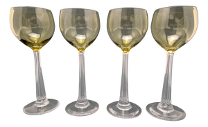 Art Nouveau Wine Glasses from Glasmanufaktur Theresienthal, Bavaria, Germany, 1915, Set of 4
