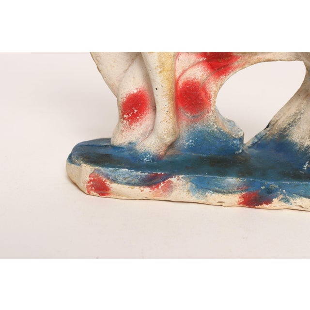 Vintage Americana Painted Red, White, and Blue Chalkware Horse Sculpture / Figurine For Sale - Image 14 of 15
