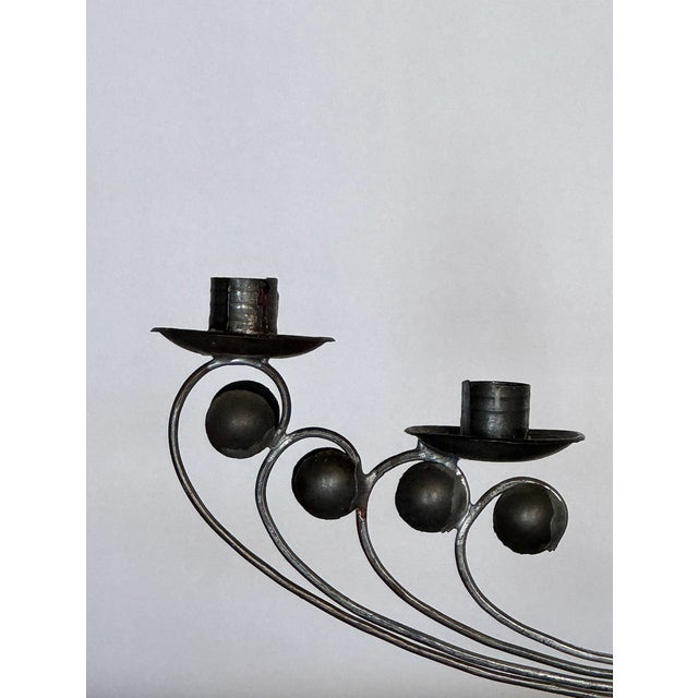 Mexican Vintage Mexican Tin Metal Candelabra For Sale - Image 3 of 5