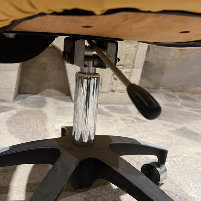 1960s Est Modern Leather Office Task Chair Grafton, Wi For Sale - Image 4 of 12