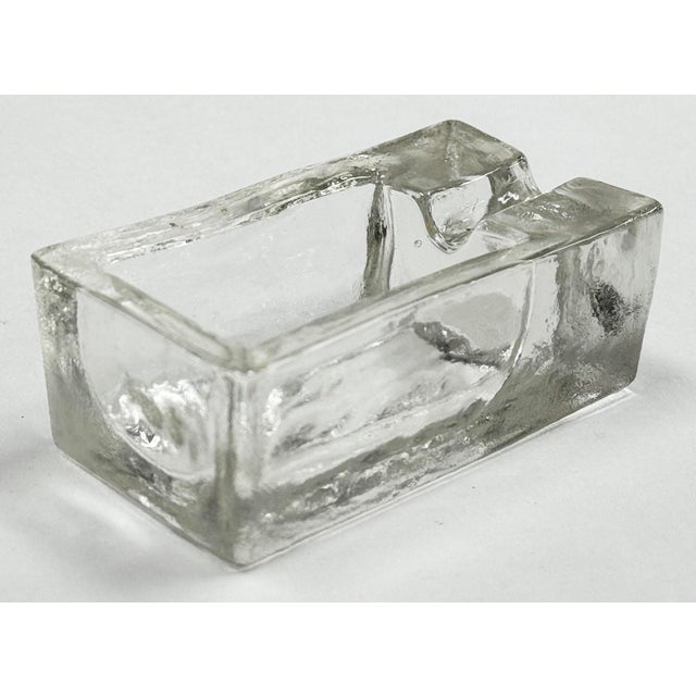 Mid 20th Century Vintage Italian Glass Block Ashtray or Trinket Dish For Sale - Image 5 of 13