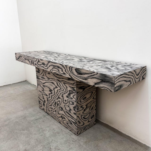 Vintage 1980s Postmodern Memphis Pedestal Console Entryway Table For Sale - Image 11 of 11