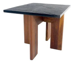 Adrian Pearsall Solid Walnut Slate Like Top Composite Top End Side Table Mint