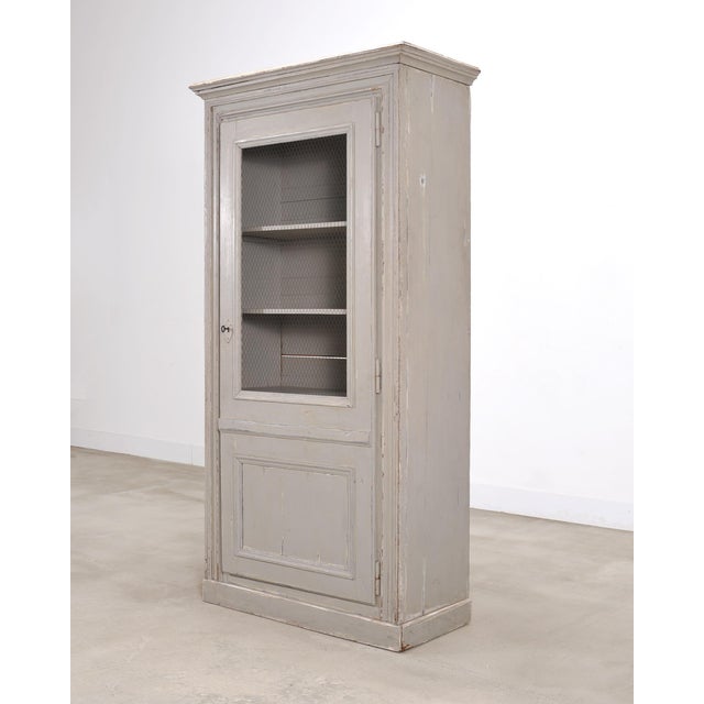 French Country 19th Century Country French Painted Pine Farmhouse Cupboard Cabinet For Sale - Image 3 of 18