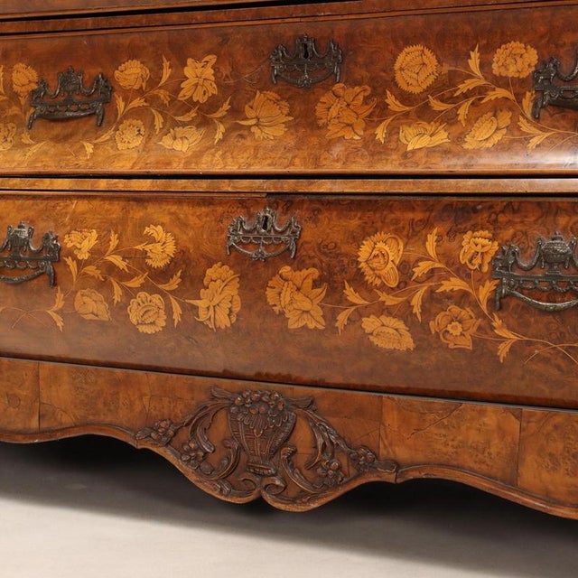 Large Dutch Display Cabinet in Walnut and Walnut Burl For Sale - Image 9 of 14