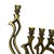 Sculptural vintage cast brass Hanukkah menorah by Oppenheim, Israel, dating to the mid-20th century. The striking openwork...