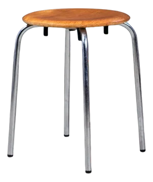 Stool in Teak with Chrome Base, Denmark, 1960s
