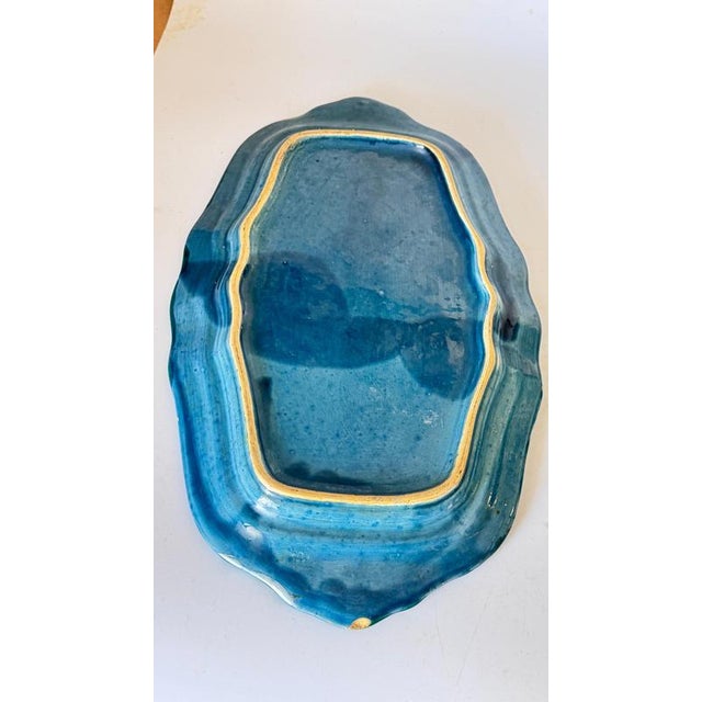 French Green and Yellow Ceramic Serving Dishes with Layered Rim, 1970s, Set of 2 For Sale - Image 6 of 14