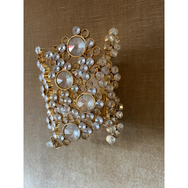 Crystal Glass and Gold Plated Sconces from Palwa, Germany, 1960s, Set of 2 For Sale - Image 6 of 8