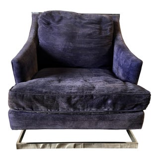 1970s Vintage Bernhardt Flair Chrome Frame Club Chair For Sale