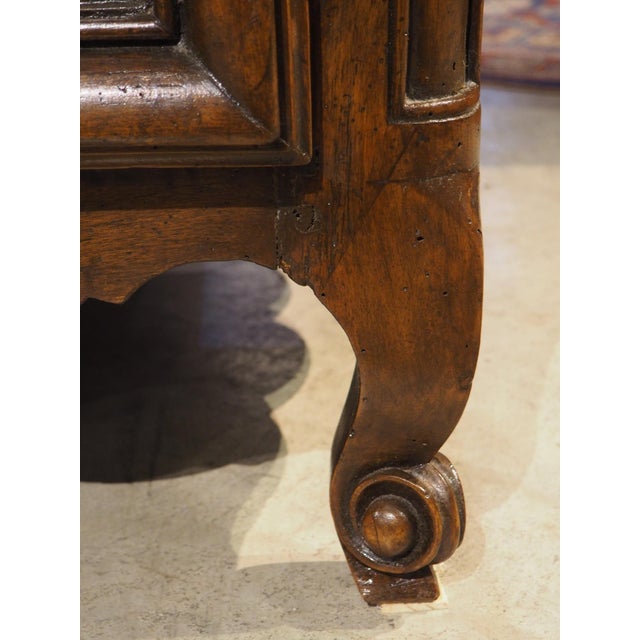 French Louis XV Lyonnais Walnut Buffet With Original St. Cyr Stone Top, C. 1760 For Sale - Image 15 of 18