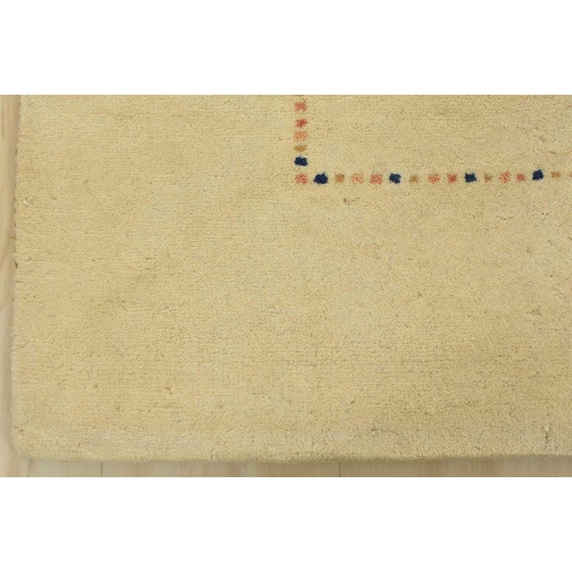 Gabbeh Rug 5’4” X 7’10” Ivory Wool Contemporary Hand-Knotted Area Carpet For Sale - Image 10 of 13