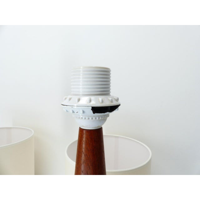 Blue Scandinavian Teak and Mosaic Table Lamps, Denmark, 1960, Set of 2 For Sale - Image 8 of 10