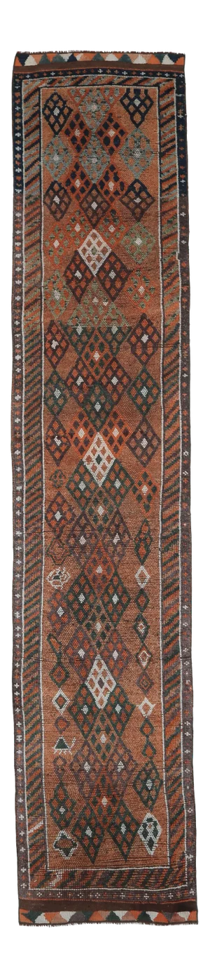 1970s Turkish Handmade Wool Runner Rug