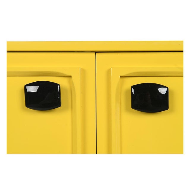 Yellow Lacquered Wood Console Table, 1960s For Sale - Image 4 of 5