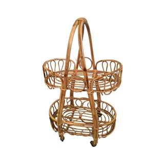 Small Bamboo Bar Cart For Sale